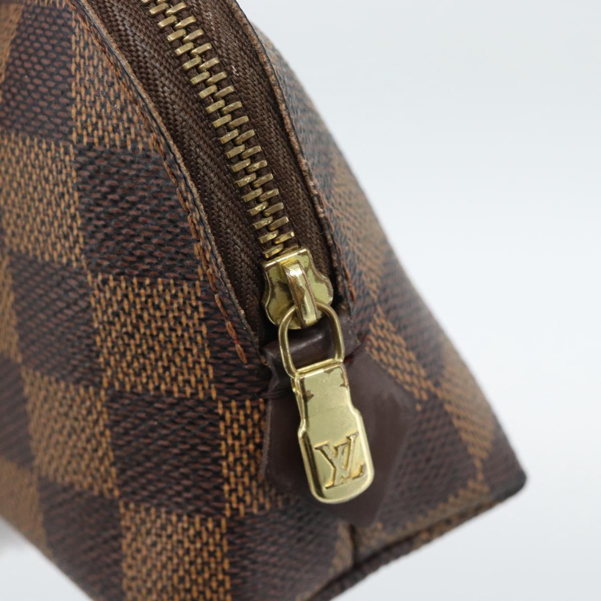 LOUIS VUITTON Damier Ebene Pochette Cosmetic PM Pouch N47516 LV Auth hk3857