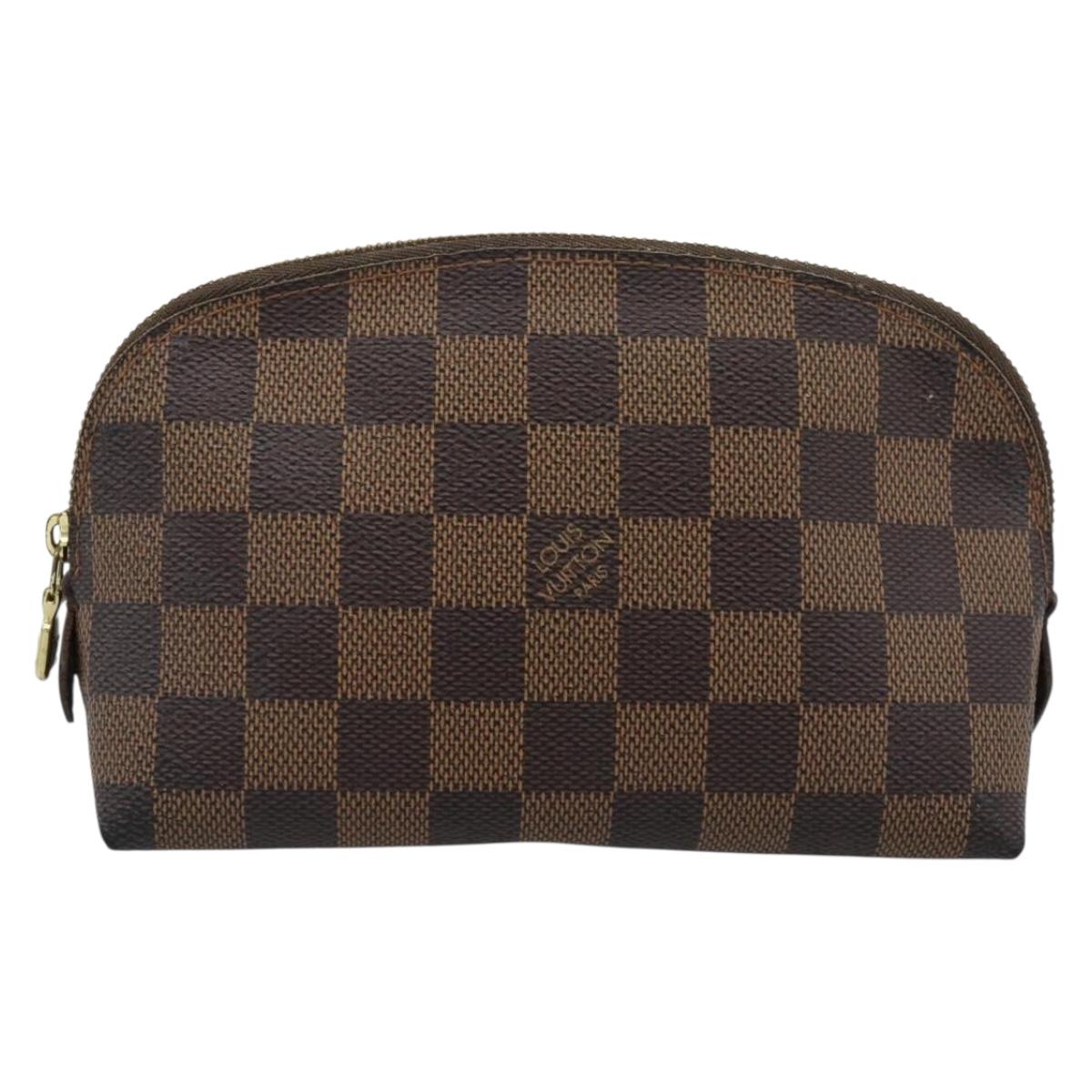 LOUIS VUITTON Damier Ebene Pochette Cosmetic PM Pouch N47516 LV Auth hk3857