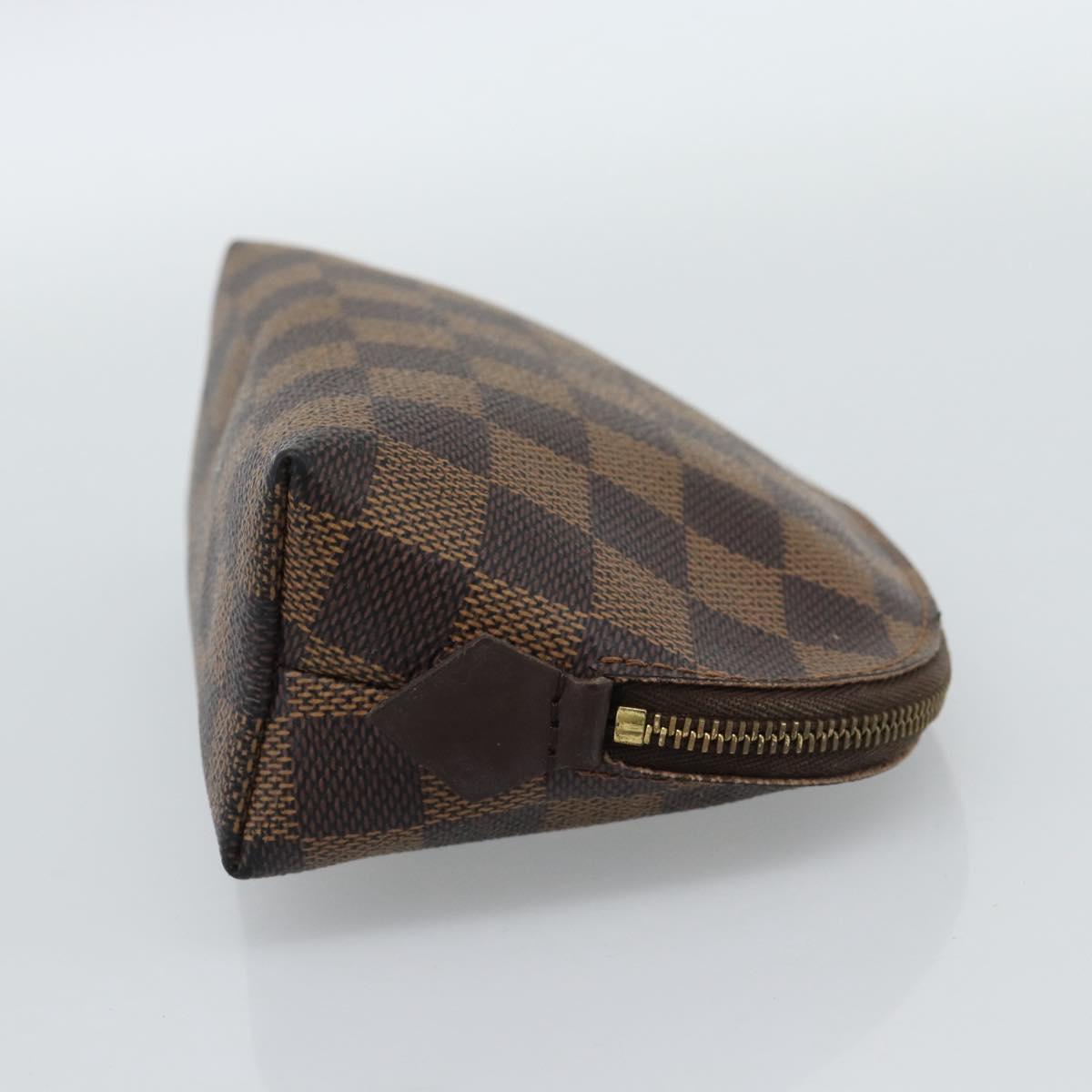 LOUIS VUITTON Damier Ebene Pochette Cosmetic PM Pouch N47516 LV Auth hk3857
