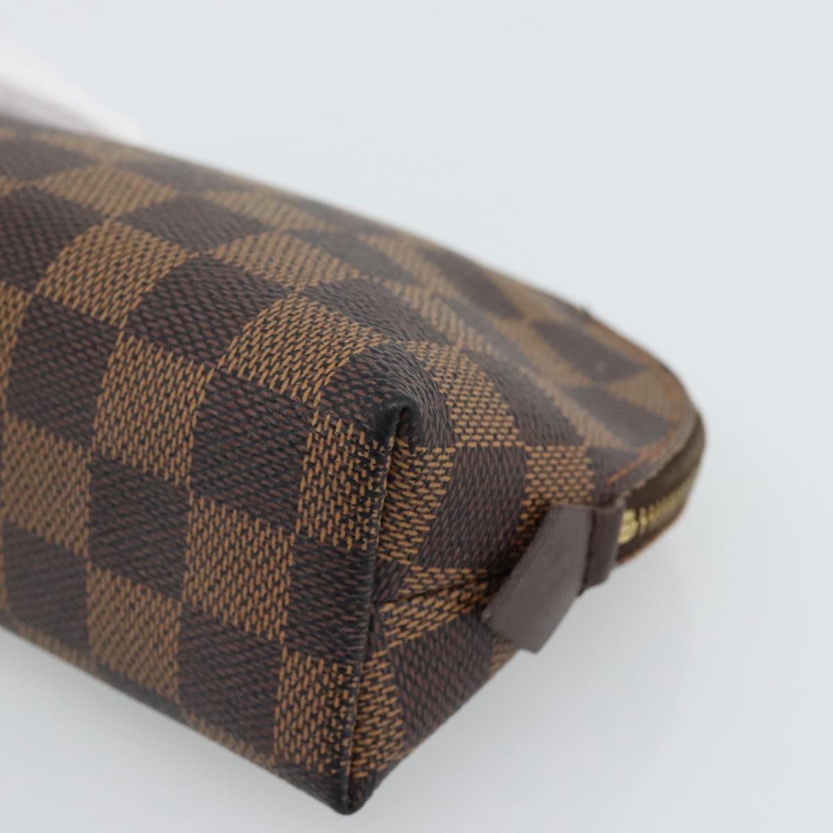 LOUIS VUITTON Damier Ebene Pochette Cosmetic PM Pouch N47516 LV Auth hk3857