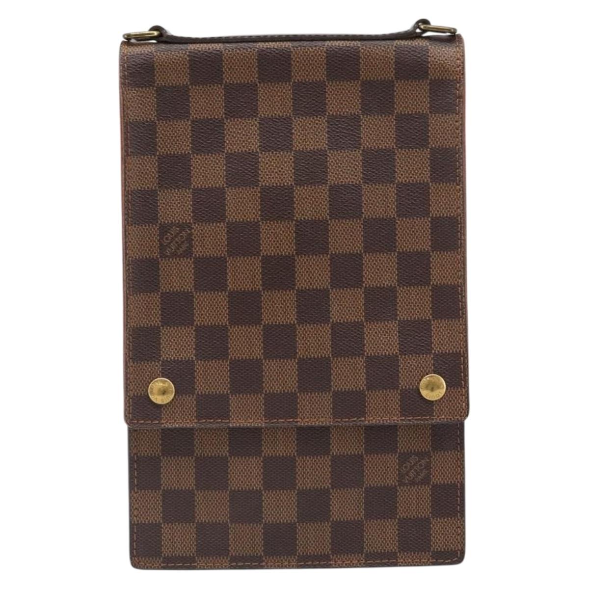 LOUIS VUITTON Damier Ebene Portello Shoulder Bag N45271 LV Auth hk3859