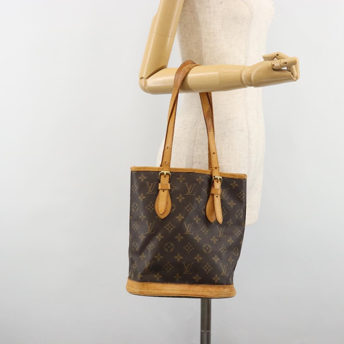 LOUIS VUITTON Monogram Bucket PM Shoulder Bag M42238 LV Auth hk3861