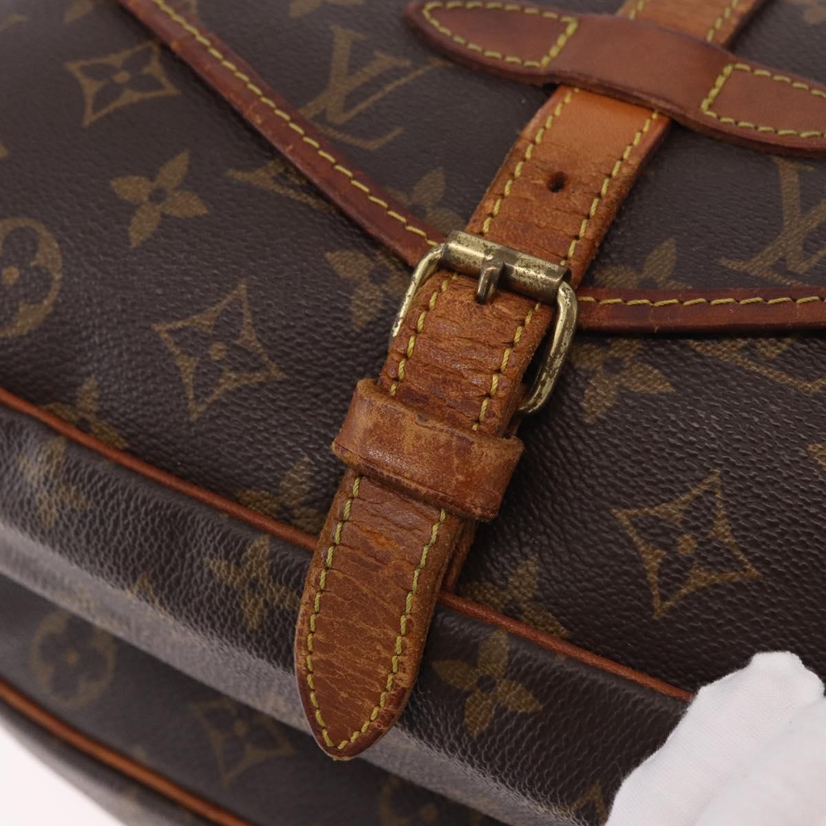 LOUIS VUITTON Monogram Saumur 30 Shoulder Bag M42256 LV Auth hk3873
