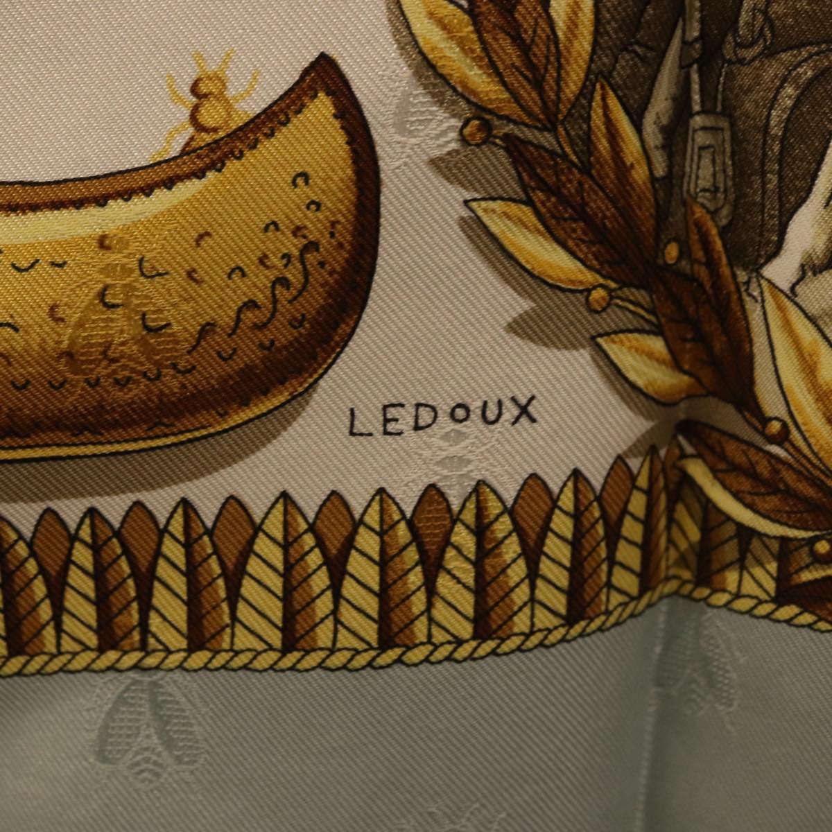 HERMES Carre 90 Scarf ""napoleon"" Silk Gray Auth hk3877