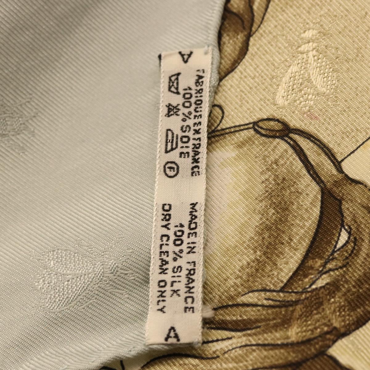 HERMES Carre 90 Scarf ""napoleon"" Silk Gray Auth hk3877
