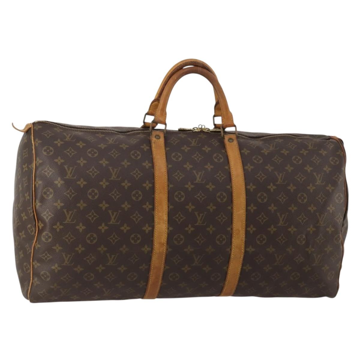 LOUIS VUITTON Monogram Keepall 60 Boston Bag M41422 LV Auth hk3881