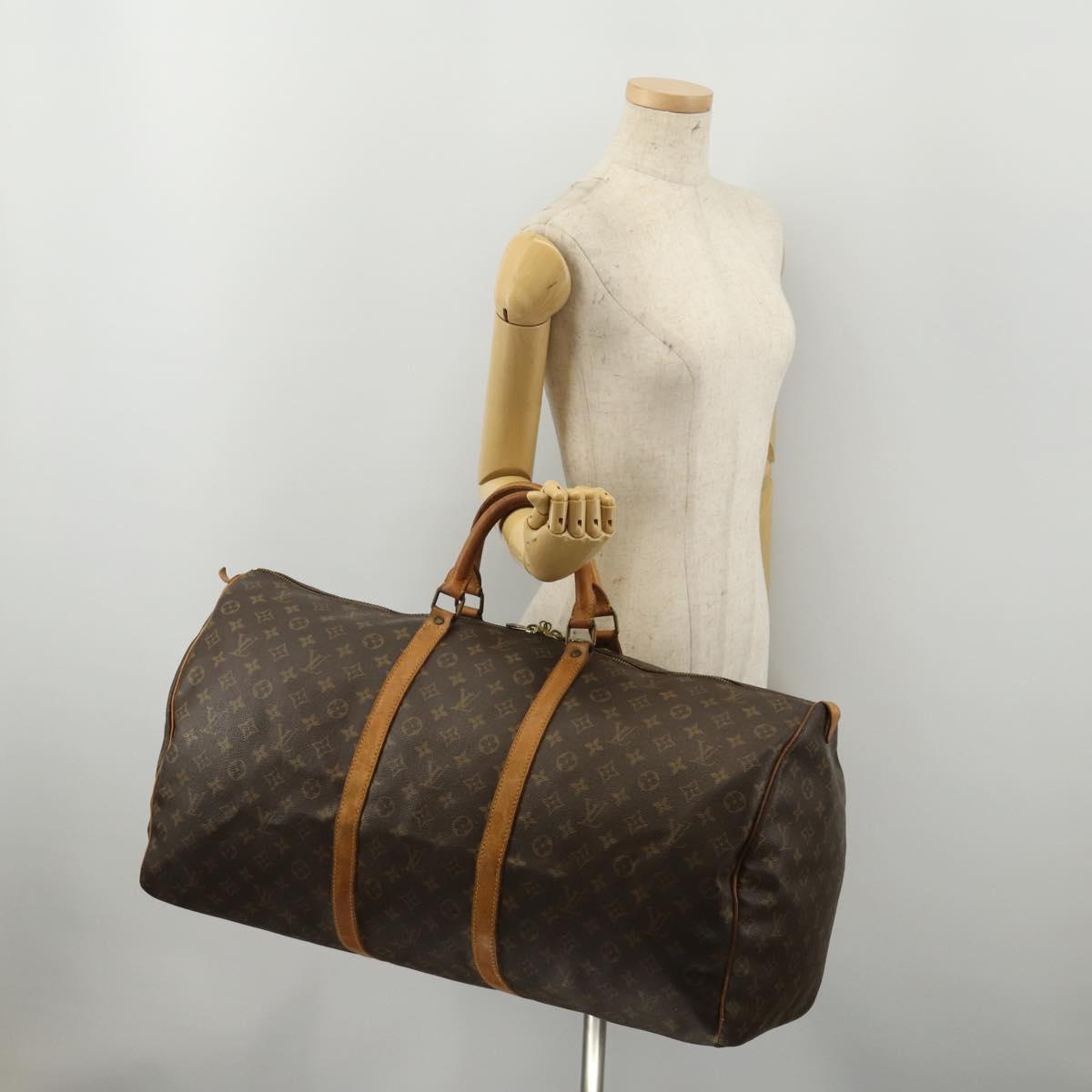 LOUIS VUITTON Monogram Keepall 60 Boston Bag M41422 LV Auth hk3881