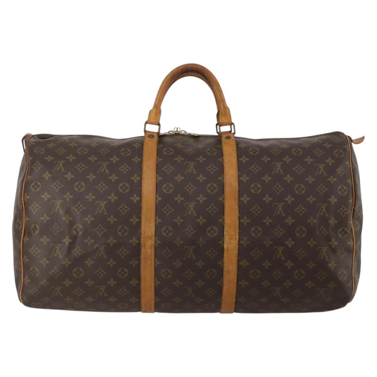 LOUIS VUITTON Monogram Keepall 60 Boston Bag M41422 LV Auth hk3881