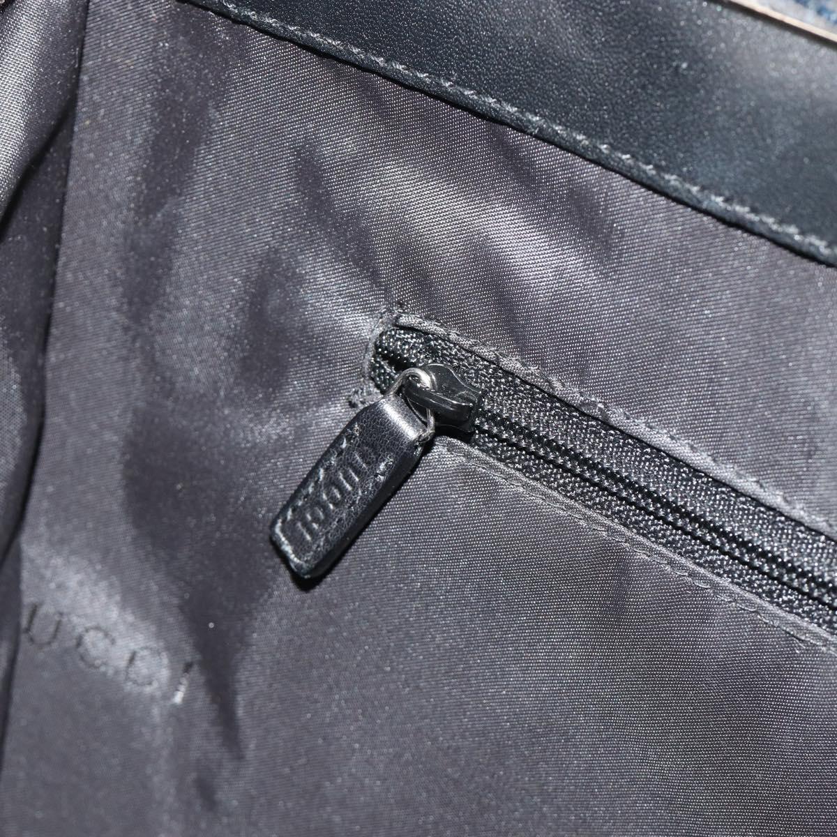 GUCCI Jackie Tote Bag Canvas Black Silver 002 1074 Auth hk3882