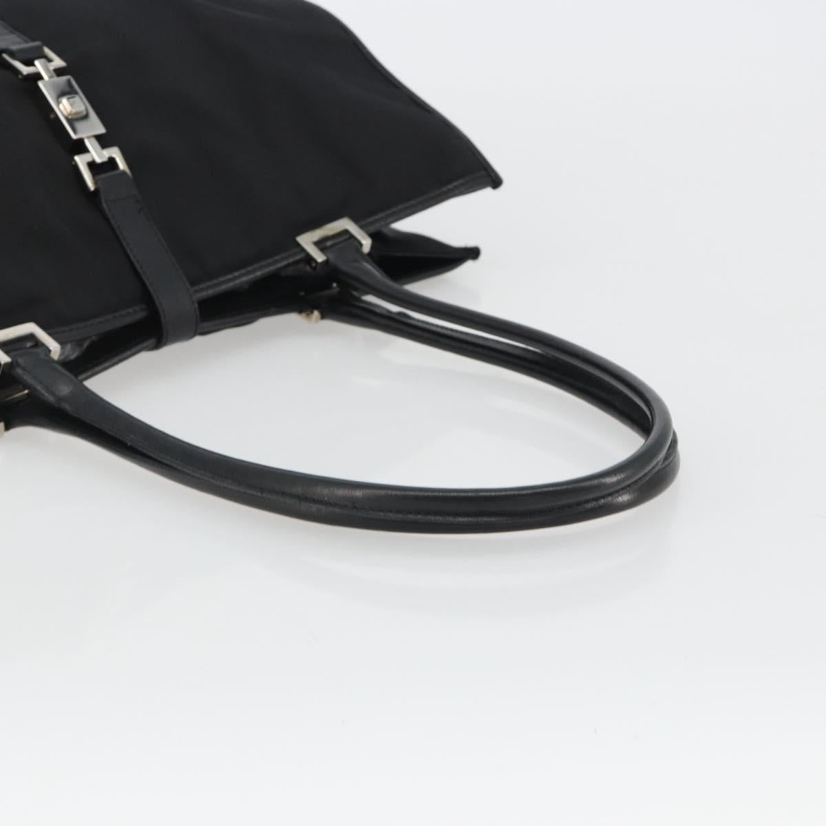 GUCCI Jackie Tote Bag Canvas Black Silver 002 1074 Auth hk3882