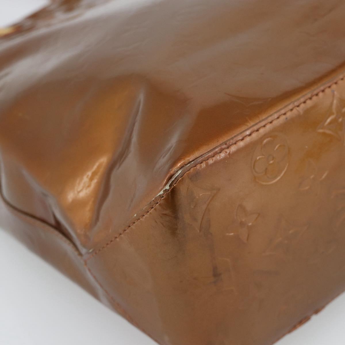 LOUIS VUITTON Monogram Vernis Reade MM Hand Bag Bronze M91143 LV Auth hk3883