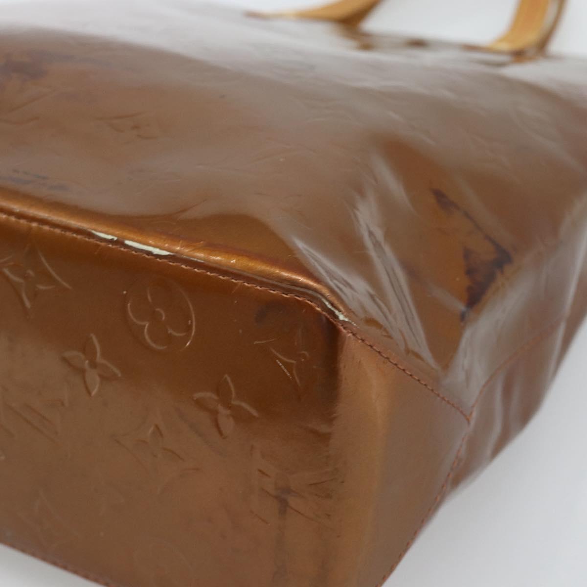 LOUIS VUITTON Monogram Vernis Reade MM Hand Bag Bronze M91143 LV Auth hk3883