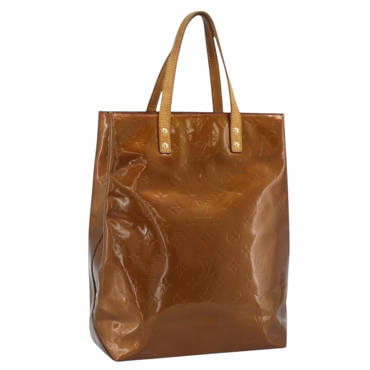 LOUIS VUITTON Monogram Vernis Reade MM Hand Bag Bronze M91143 LV Auth hk3883