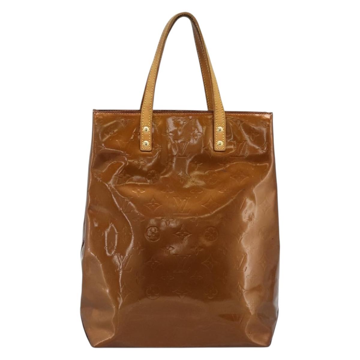 LOUIS VUITTON Monogram Vernis Reade MM Hand Bag Bronze M91143 LV Auth hk3883