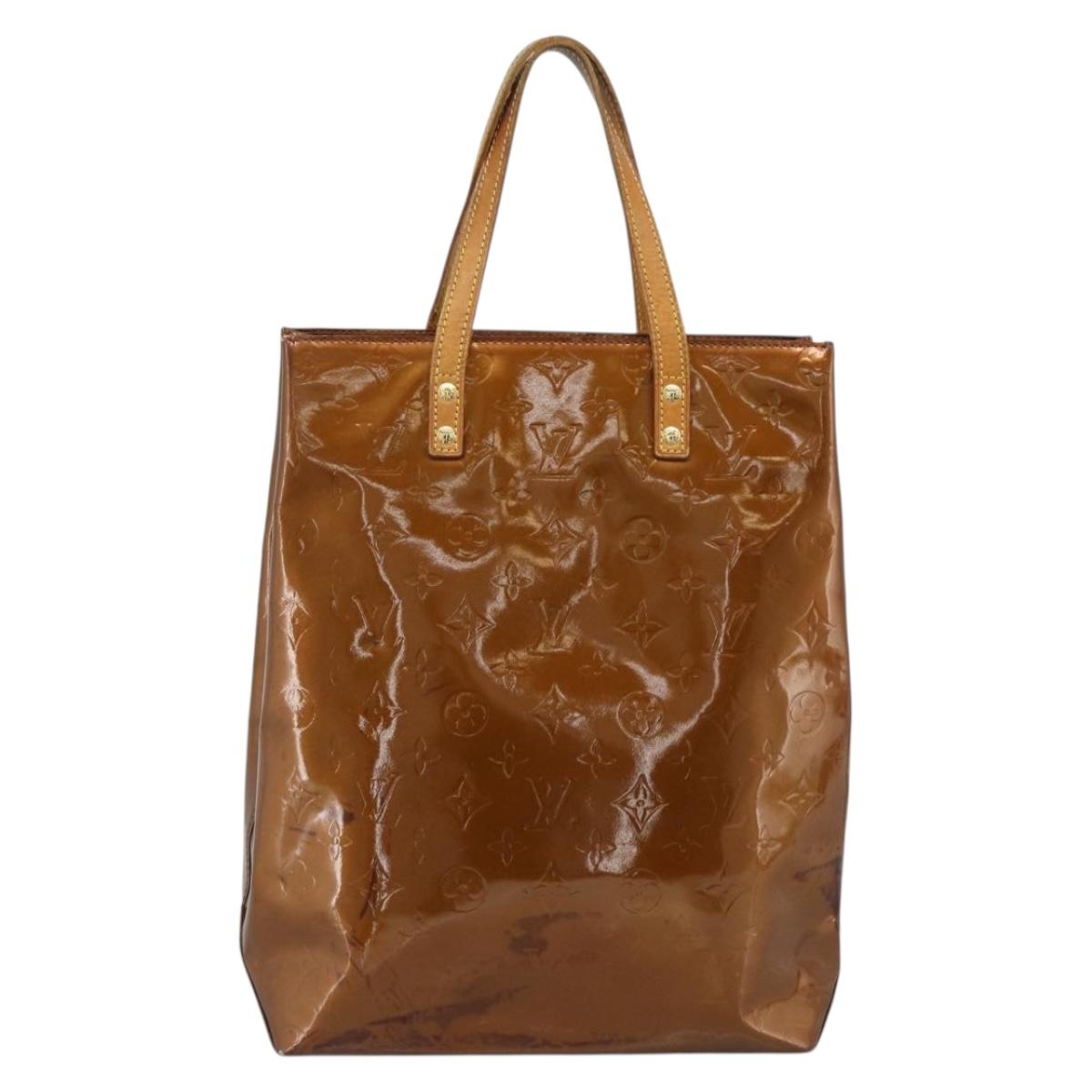 LOUIS VUITTON Monogram Vernis Reade MM Hand Bag Bronze M91143 LV Auth hk3883
