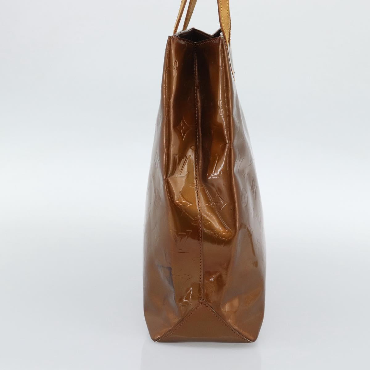 LOUIS VUITTON Monogram Vernis Reade MM Hand Bag Bronze M91143 LV Auth hk3883