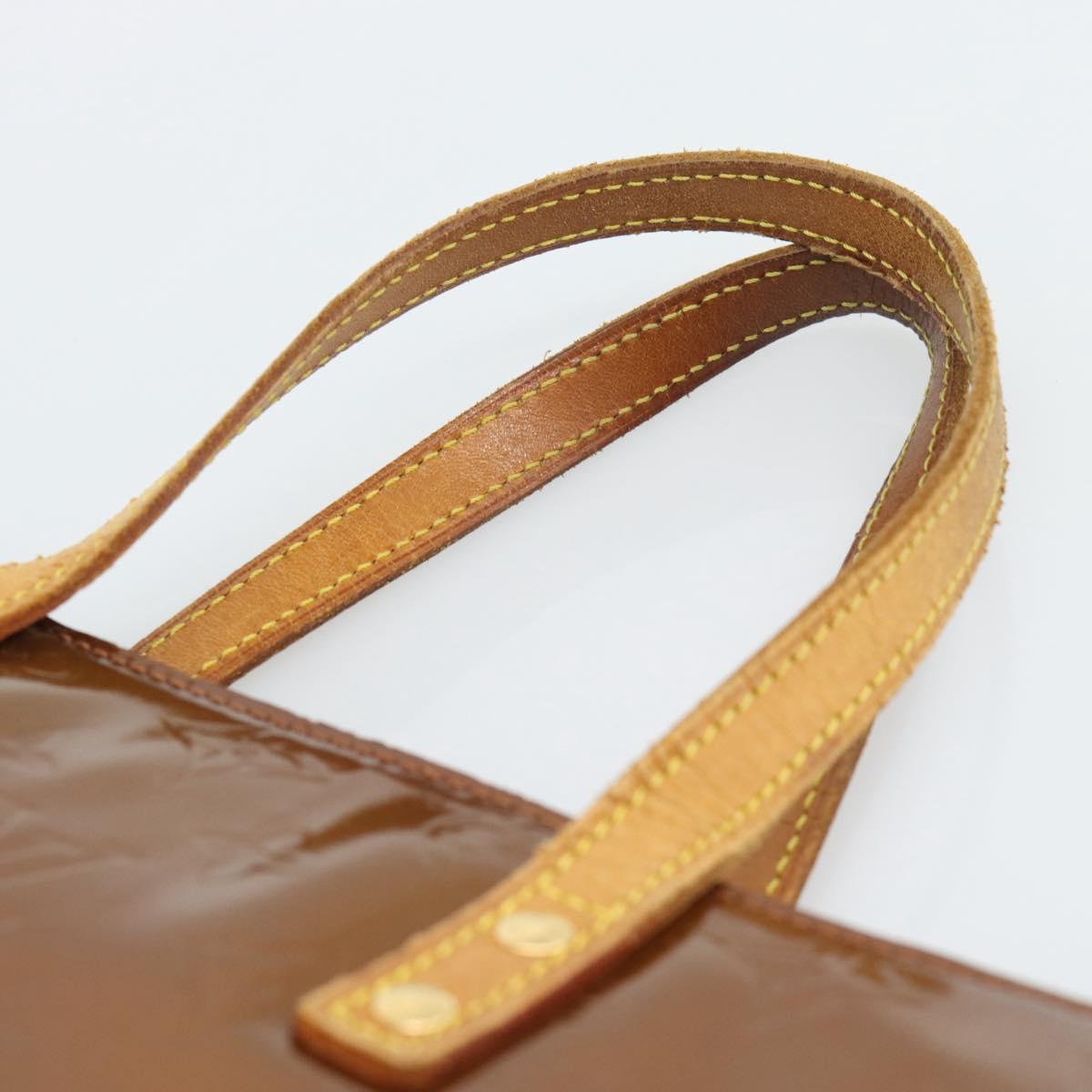 LOUIS VUITTON Monogram Vernis Reade MM Hand Bag Bronze M91143 LV Auth hk3883