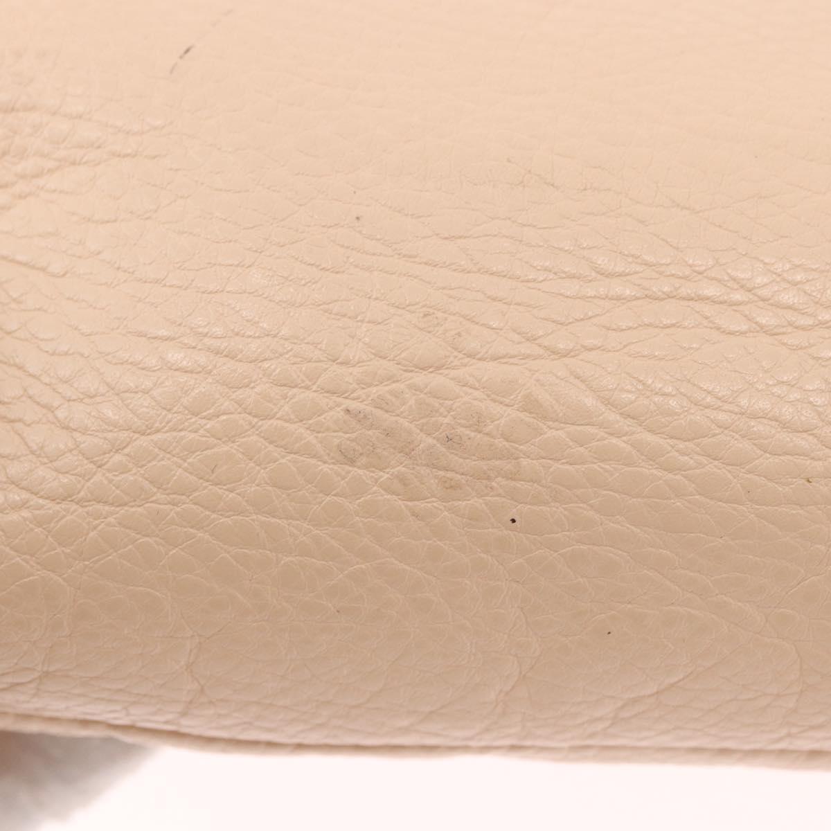 Chloe Lily Hand Bag Leather 2way Beige Gold Auth hk3885