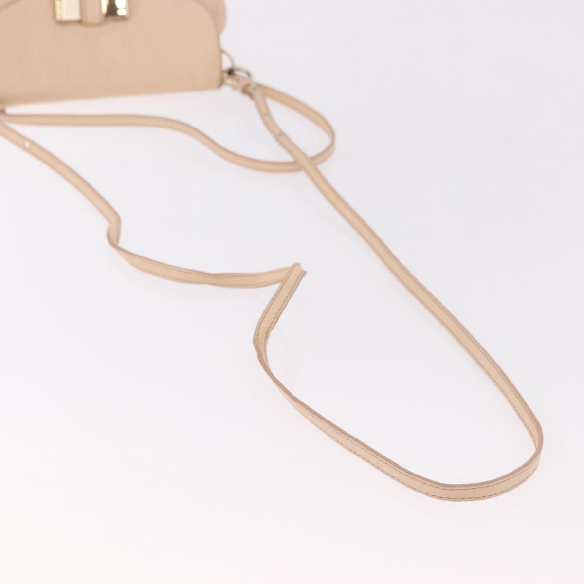 Chloe Lily Hand Bag Leather 2way Beige Gold Auth hk3885