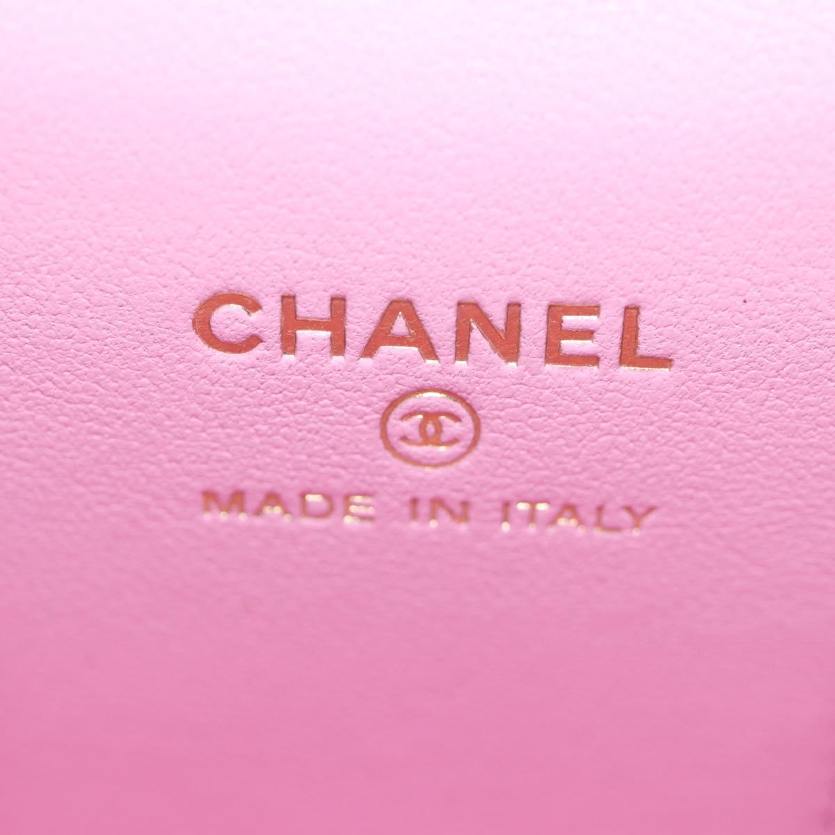 CHANEL Vanity Chain Shoulder Bag Caviar Skin Pink Gold CC Auth hk3887SAM