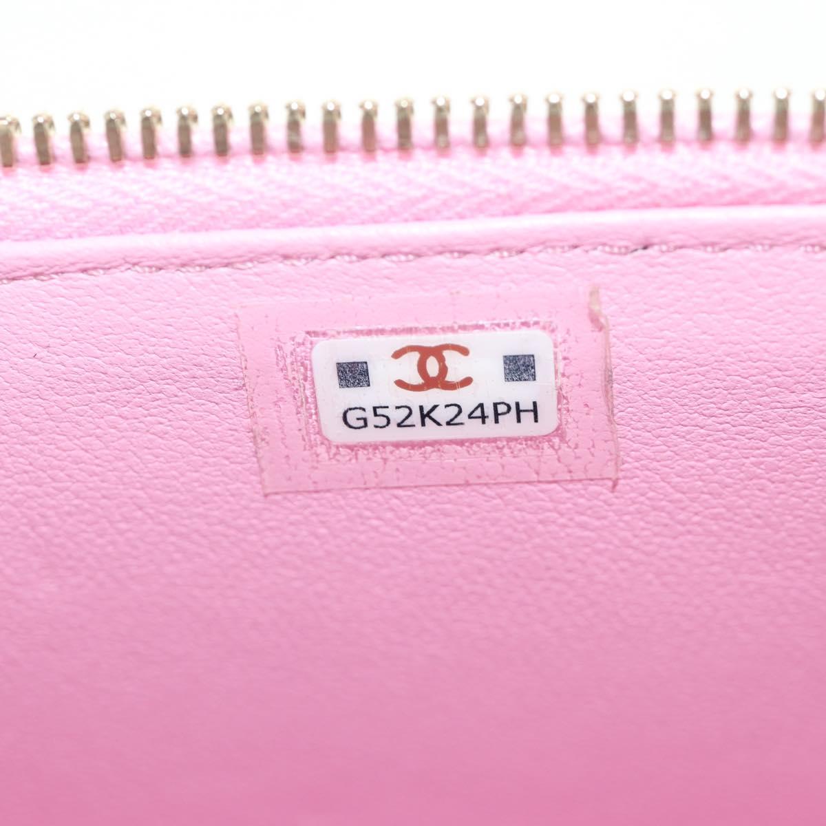 CHANEL Vanity Chain Shoulder Bag Caviar Skin Pink Gold CC Auth hk3887SAM