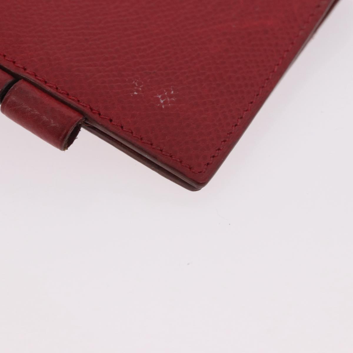 HERMES Agenda Vision & Ballpoint Pen Set Leather Red Auth hk3888