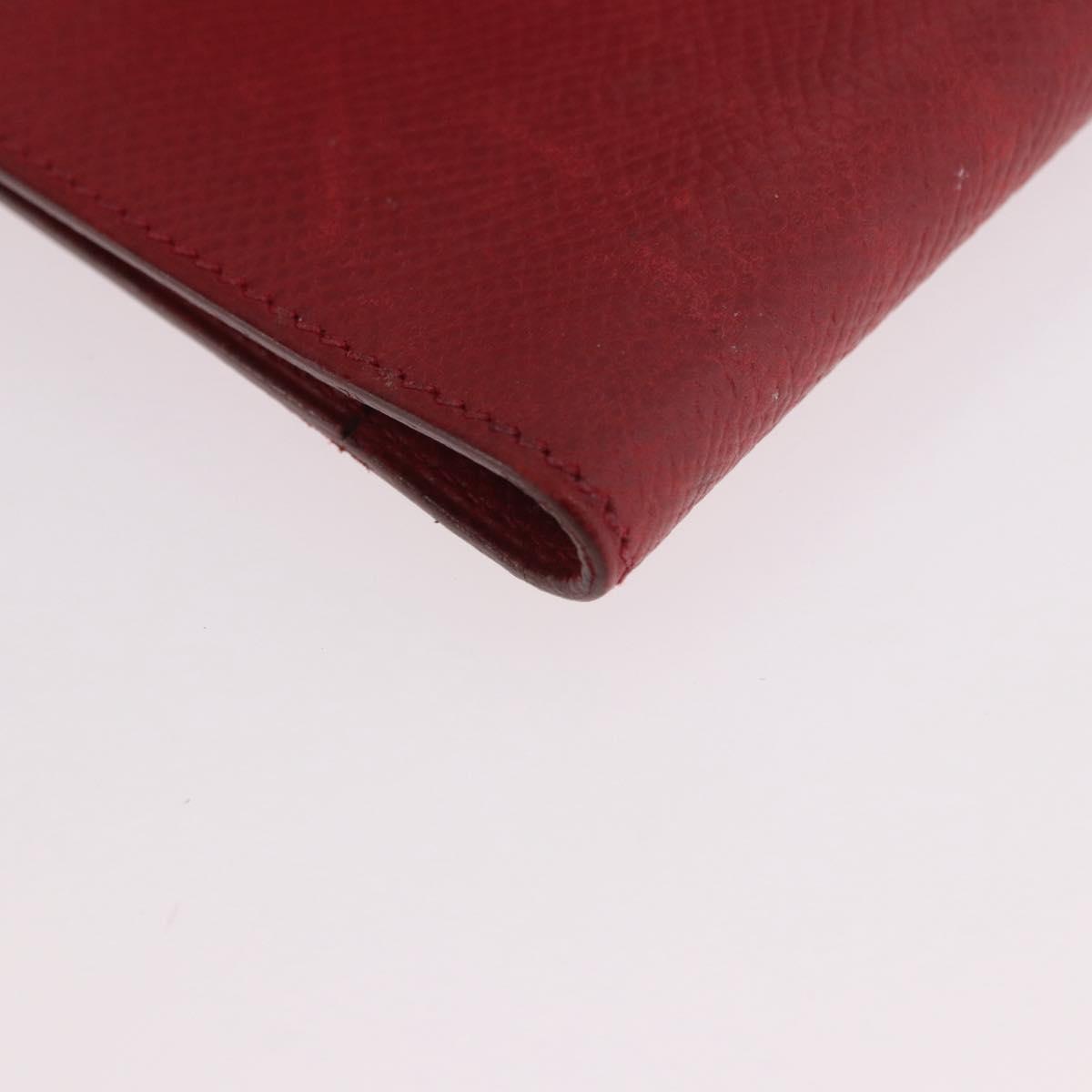 HERMES Agenda Vision & Ballpoint Pen Set Leather Red Auth hk3888