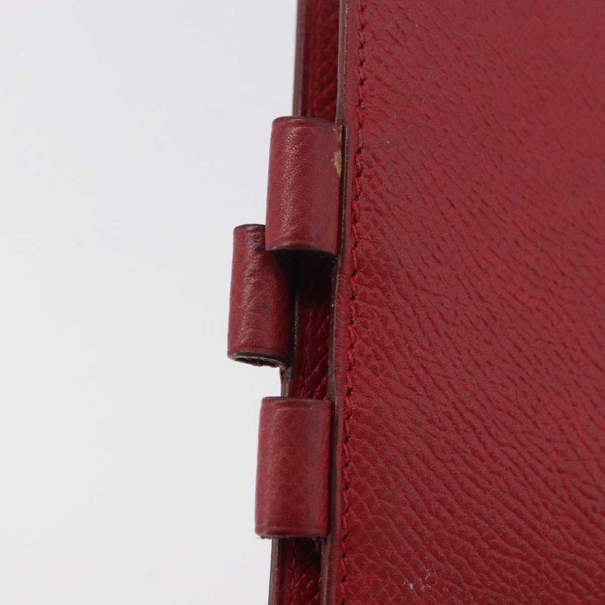HERMES Agenda Vision & Ballpoint Pen Set Leather Red Auth hk3888
