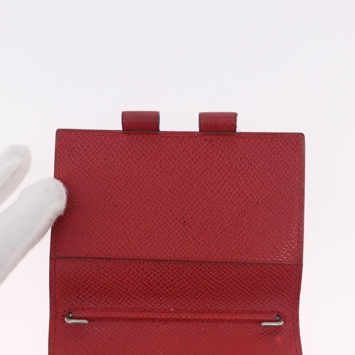 HERMES Agenda Vision & Ballpoint Pen Set Leather Red Auth hk3888