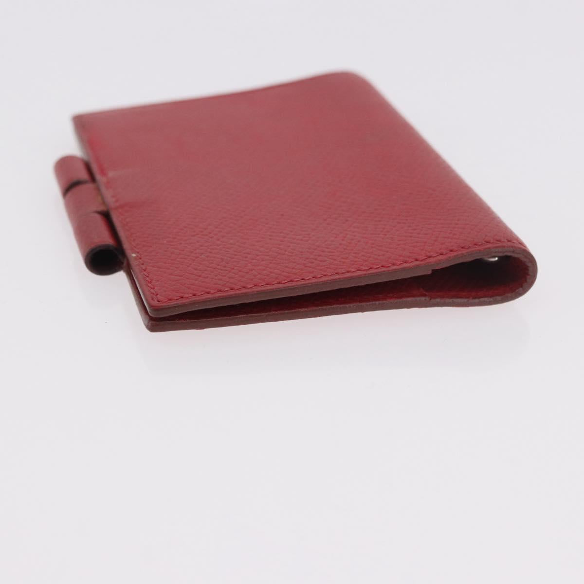 HERMES Agenda Vision & Ballpoint Pen Set Leather Red Auth hk3888