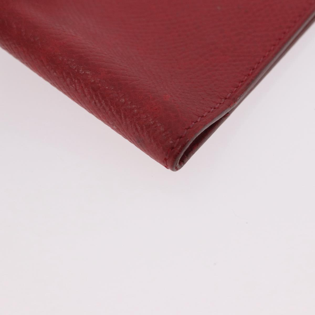 HERMES Agenda Vision & Ballpoint Pen Set Leather Red Auth hk3888