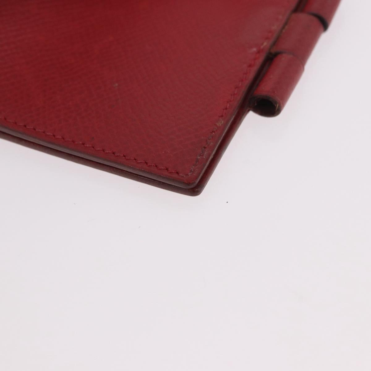 HERMES Agenda Vision & Ballpoint Pen Set Leather Red Auth hk3888