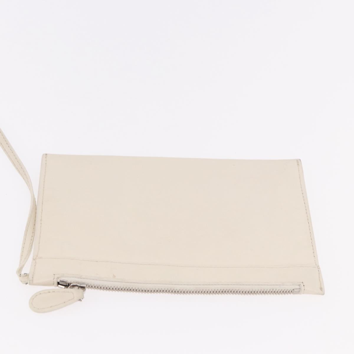 BALENCIAGA Navy Cabas M Hand Bag Leather White Silver 339936 Auth hk3892
