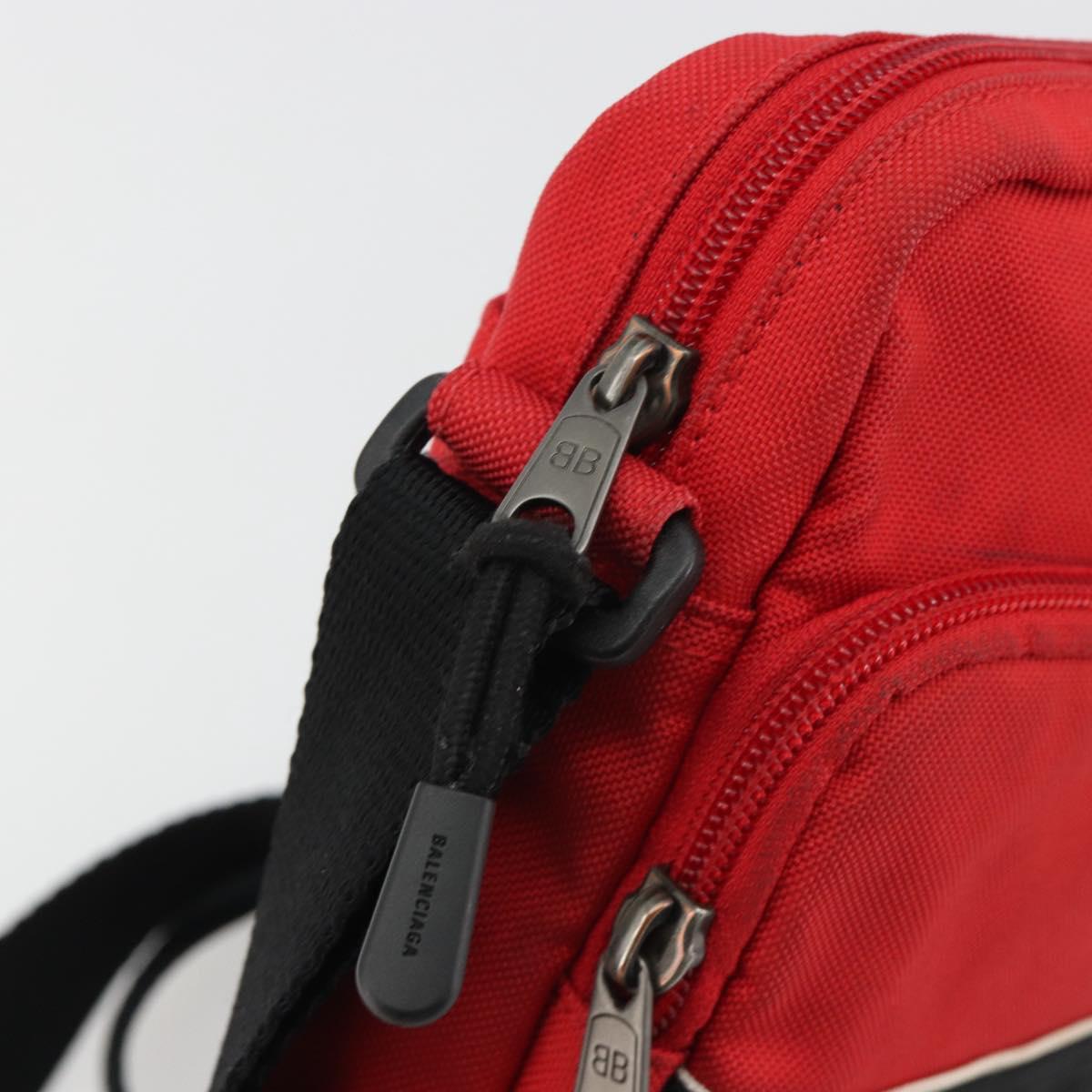 BALENCIAGA Messenger Bag S Shoulder Bag Nylon Red 638657 Auth hk3893
