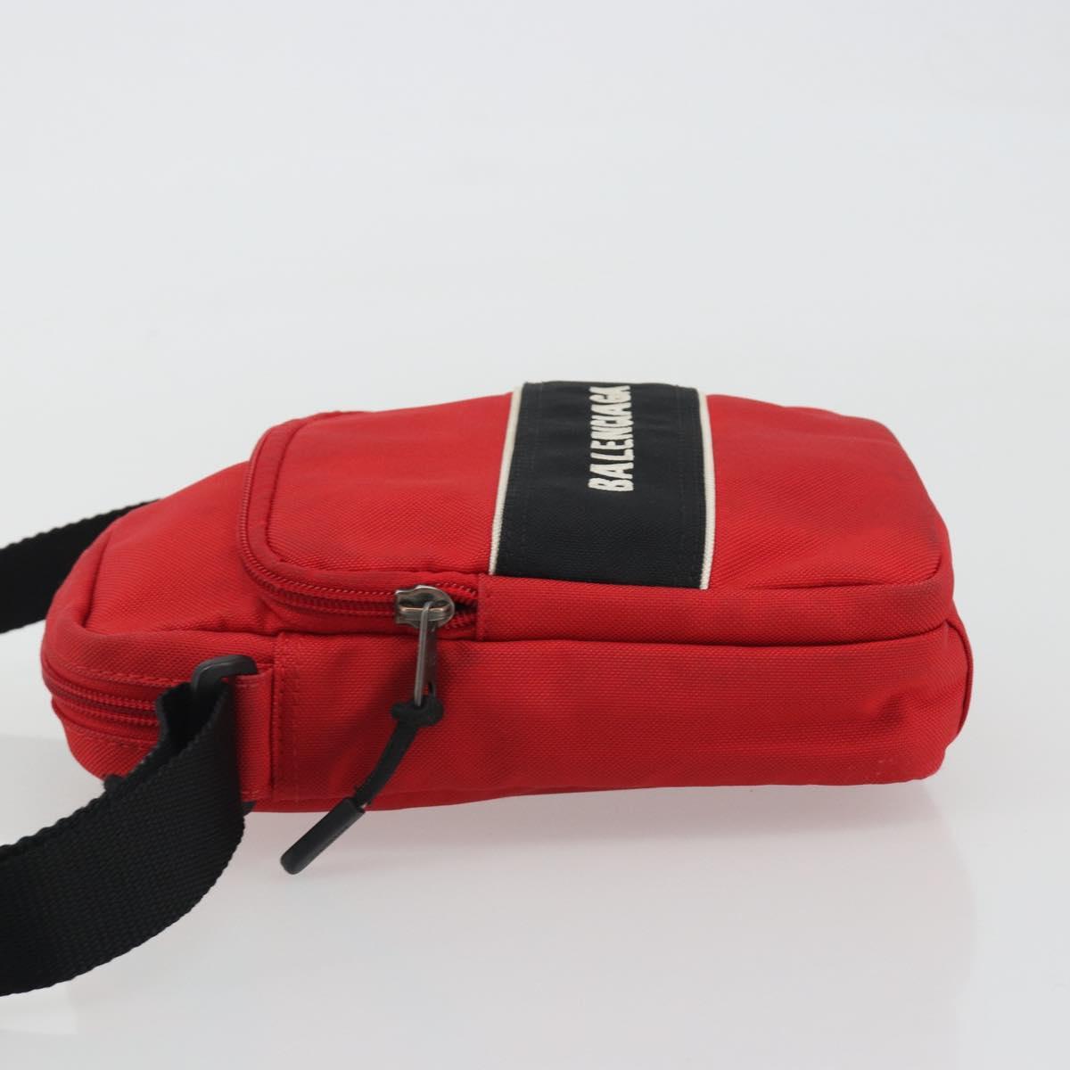 BALENCIAGA Messenger Bag S Shoulder Bag Nylon Red 638657 Auth hk3893
