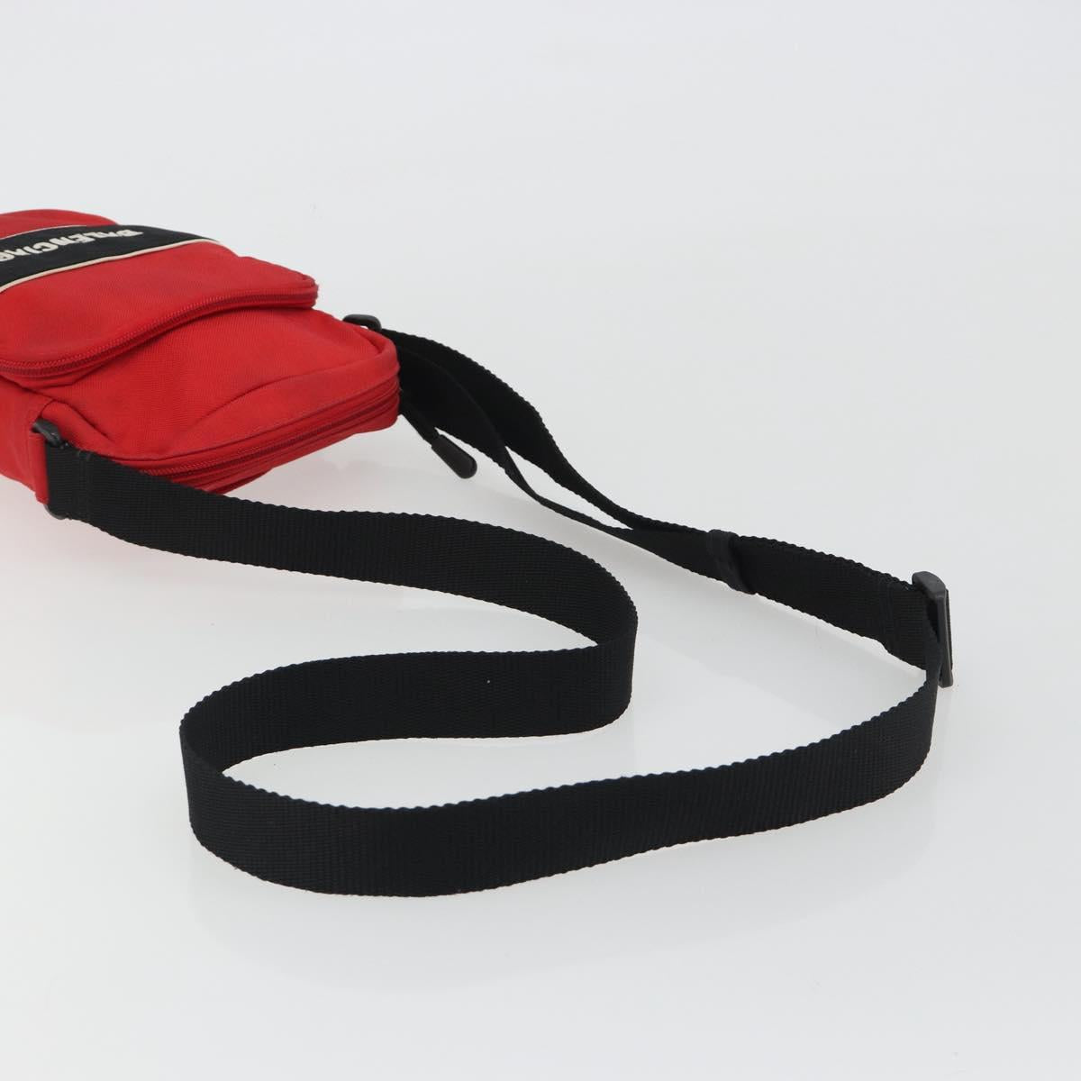 BALENCIAGA Messenger Bag S Shoulder Bag Nylon Red 638657 Auth hk3893