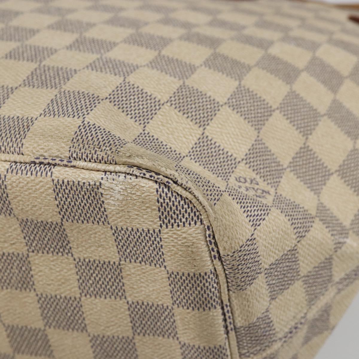LOUIS VUITTON Damier Azur Neverfull MM Tote Bag N41605 LV Auth hk3894