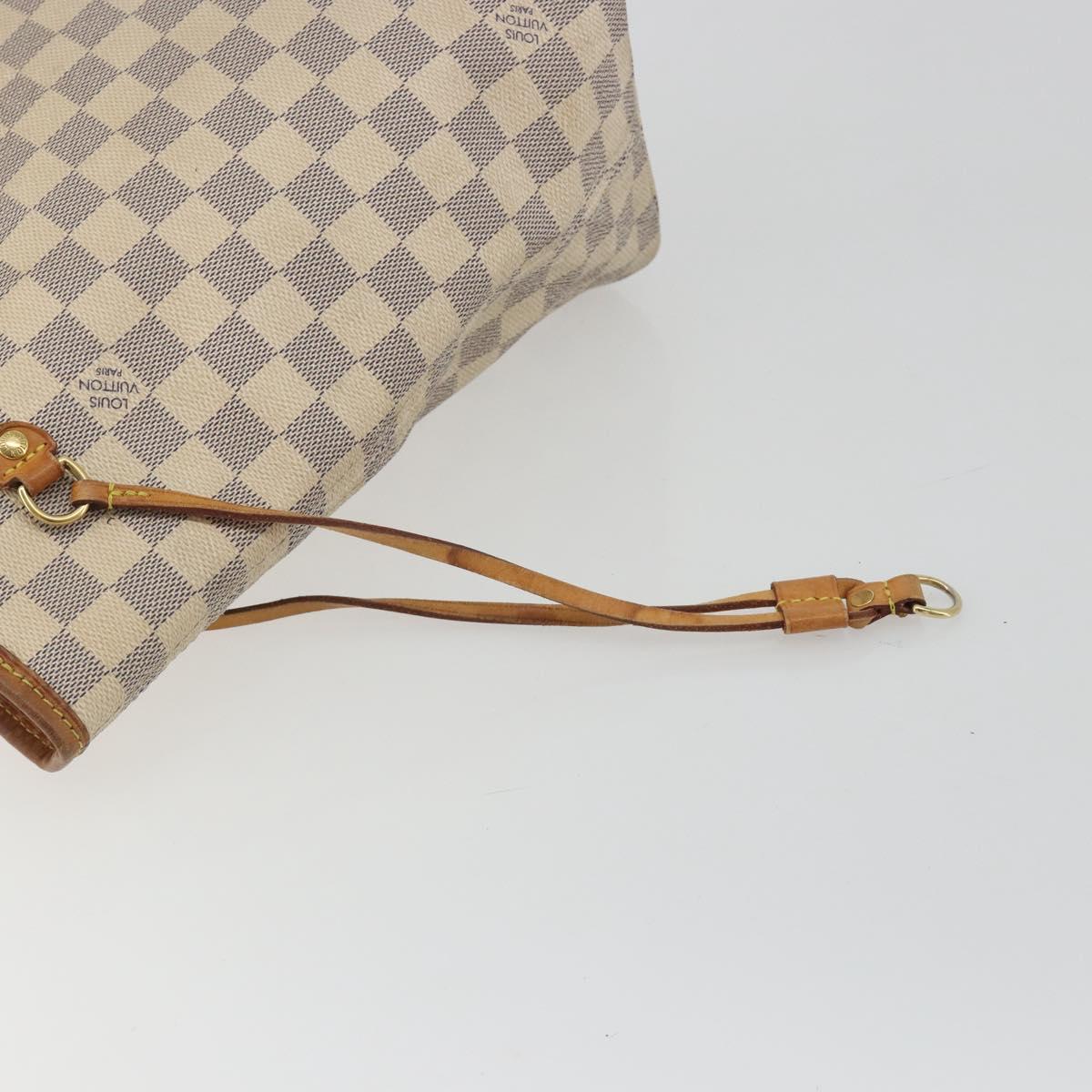 LOUIS VUITTON Damier Azur Neverfull MM Tote Bag N41605 LV Auth hk3894