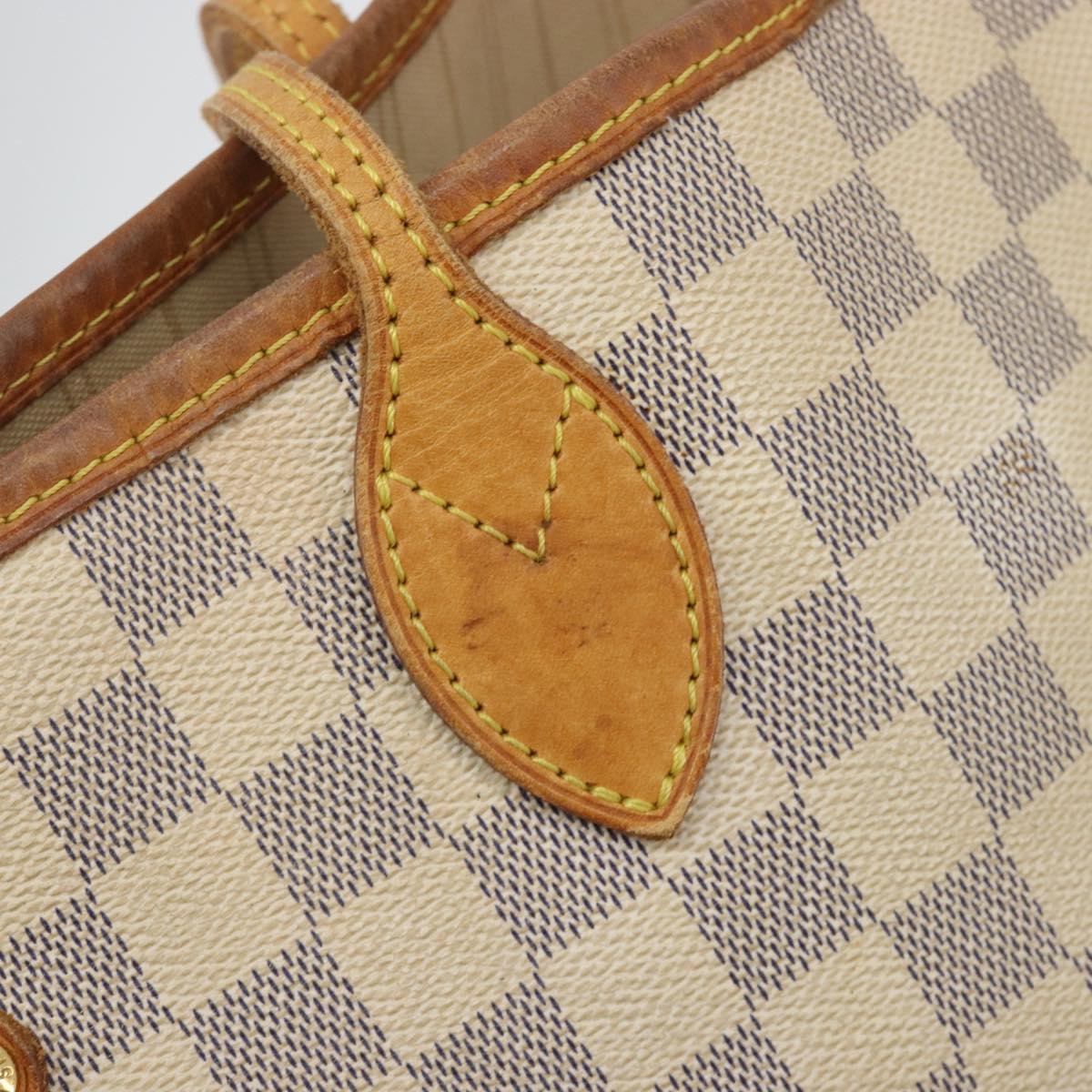 LOUIS VUITTON Damier Azur Neverfull MM Tote Bag N41605 LV Auth hk3894