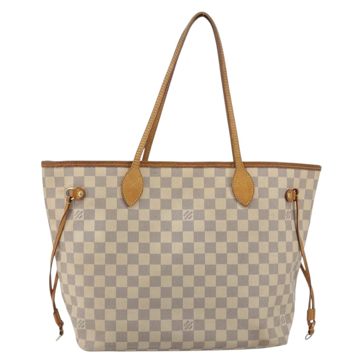 LOUIS VUITTON Damier Azur Neverfull MM Tote Bag N41605 LV Auth hk3894