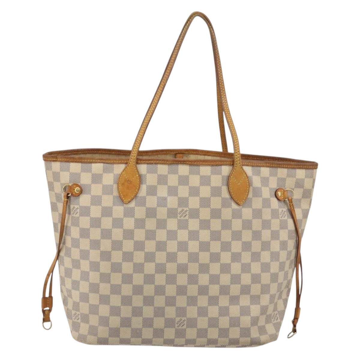 LOUIS VUITTON Damier Azur Neverfull MM Tote Bag N41605 LV Auth hk3894