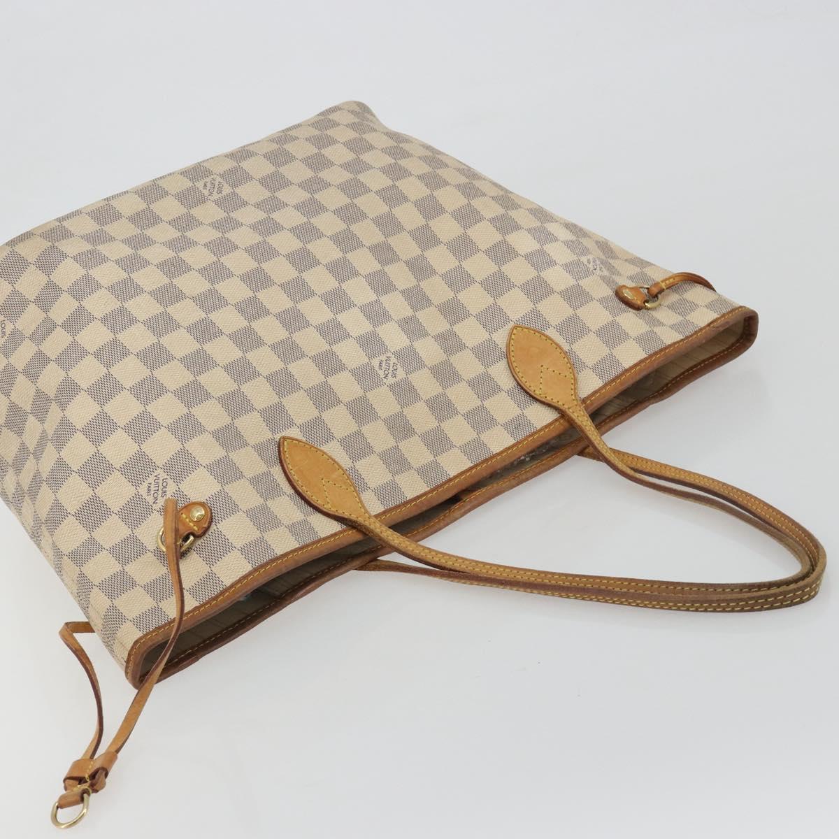 LOUIS VUITTON Damier Azur Neverfull MM Tote Bag N41605 LV Auth hk3894