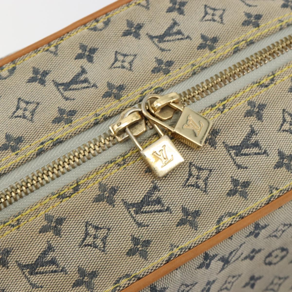 LOUIS VUITTON Monogram mini Marie Hand Bag Blue M92003 LV Auth hk3895