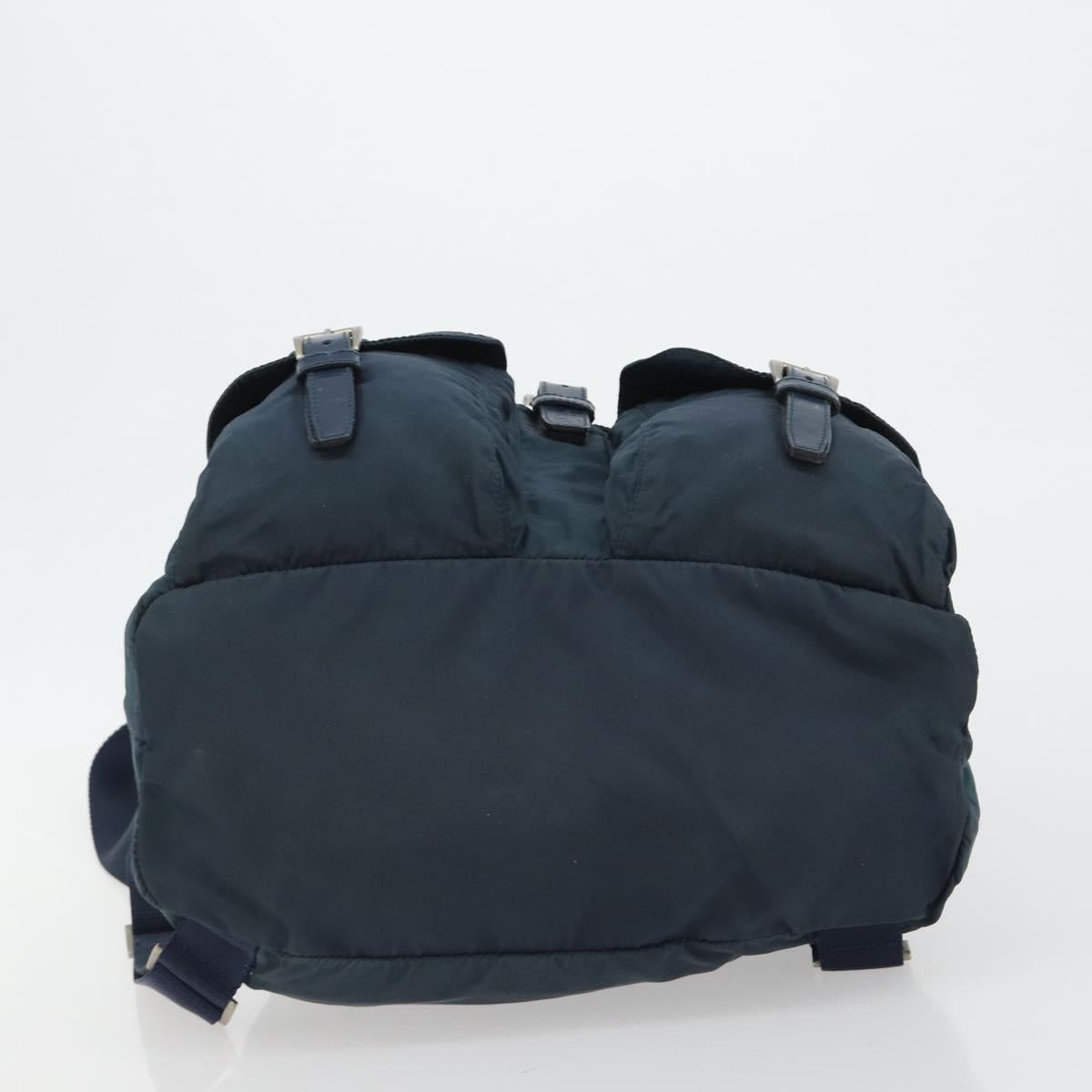 PRADA Backpack Nylon Navy Silver Auth hk3905