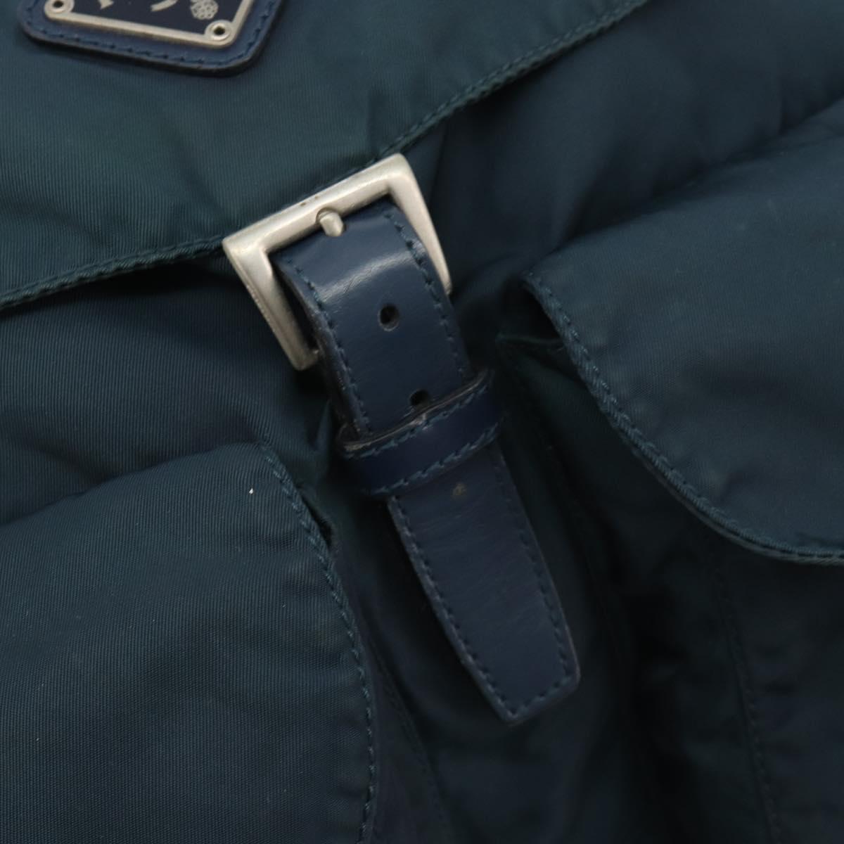 PRADA Backpack Nylon Navy Silver Auth hk3905