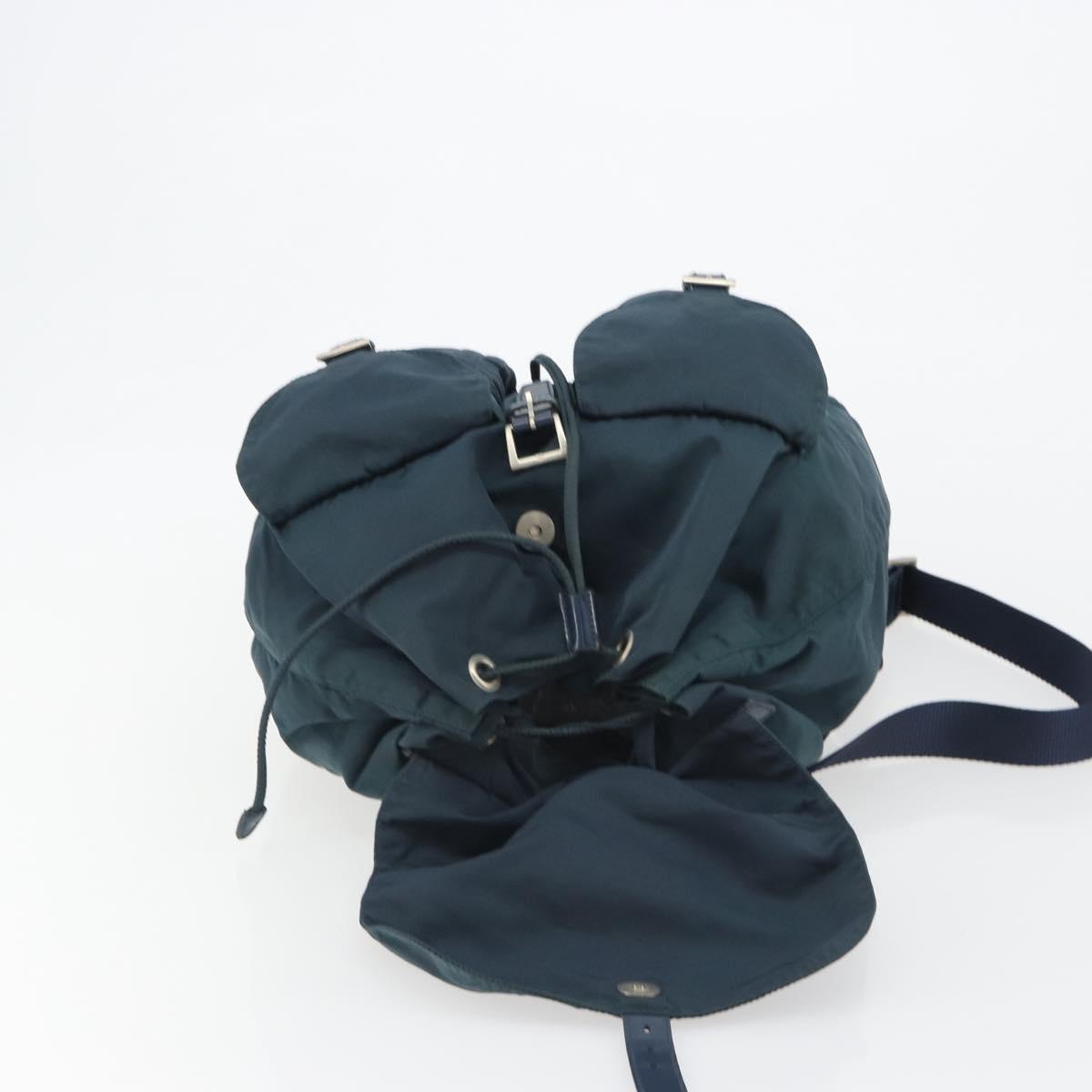 PRADA Backpack Nylon Navy Silver Auth hk3905