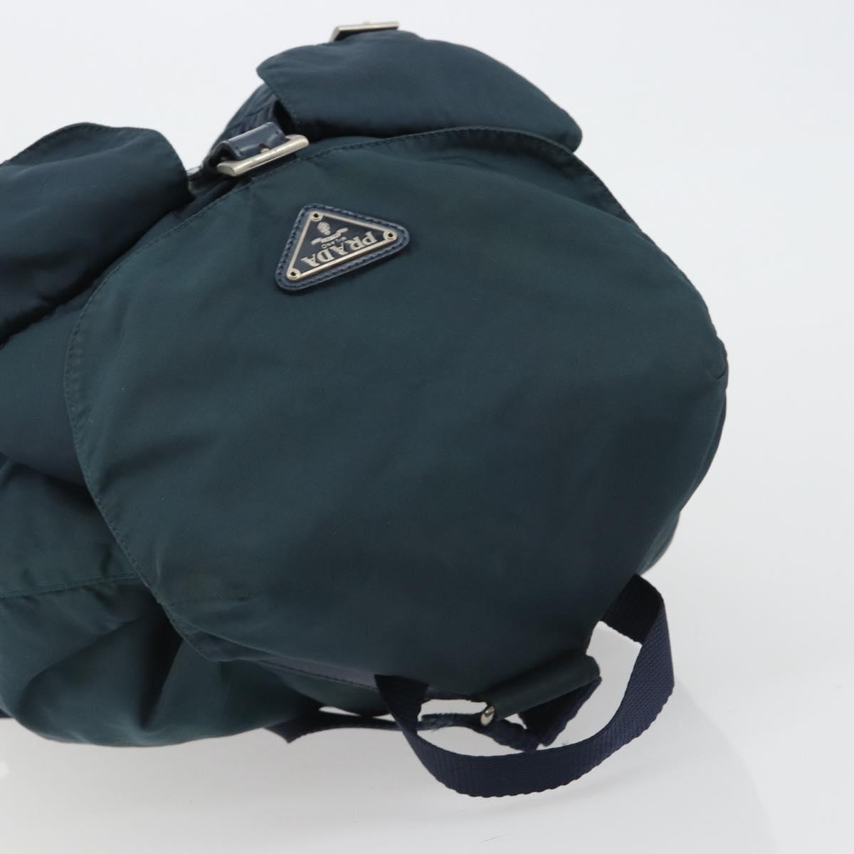 PRADA Backpack Nylon Navy Silver Auth hk3905