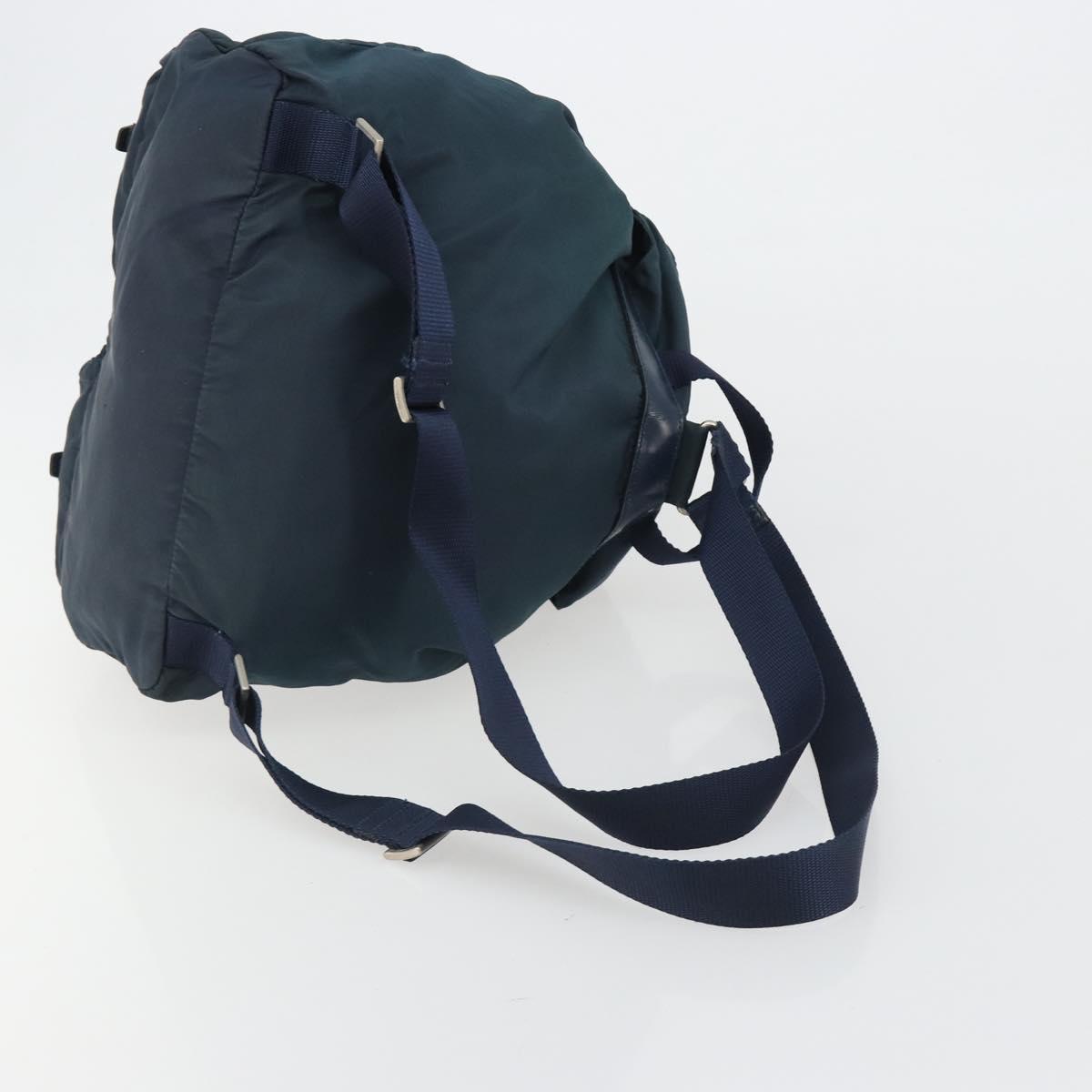 PRADA Backpack Nylon Navy Silver Auth hk3905
