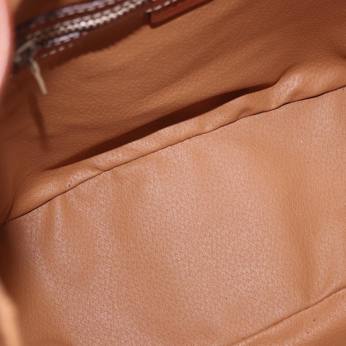CELINE Macadam Canvas Shoulder Bag PVC Leather Brown Gold Auth hk3930