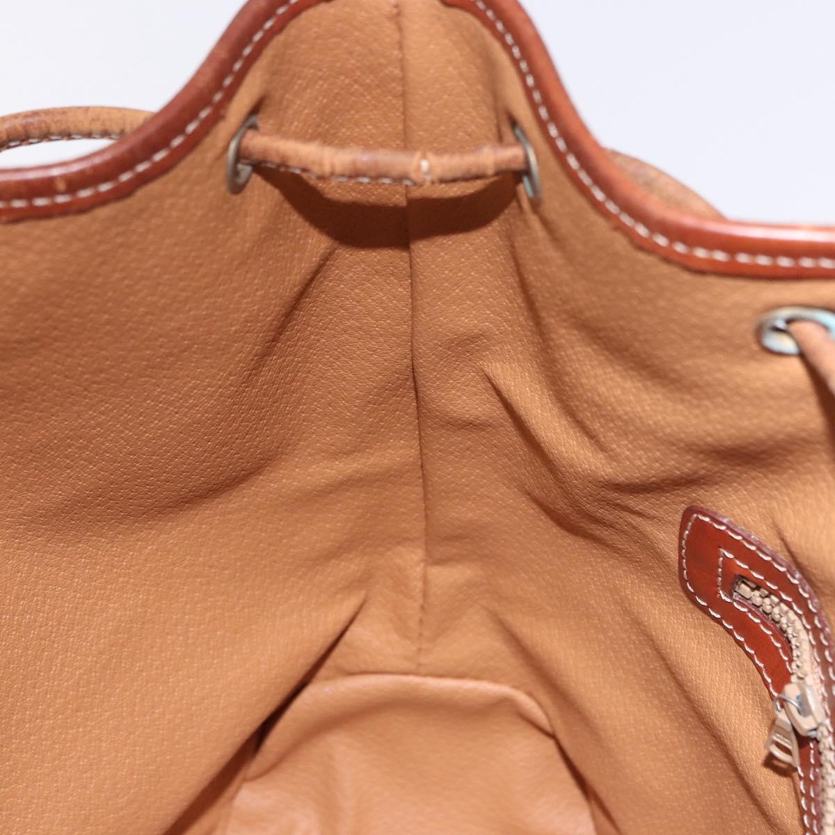 CELINE Macadam Canvas Shoulder Bag PVC Leather Brown Gold Auth hk3930
